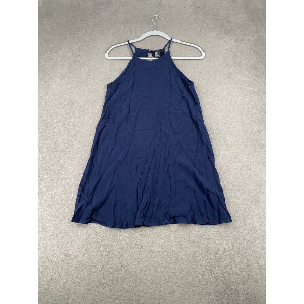 Forever 21 Navy Blue Halter Mini Dress Keyhole Back Size Small NWT